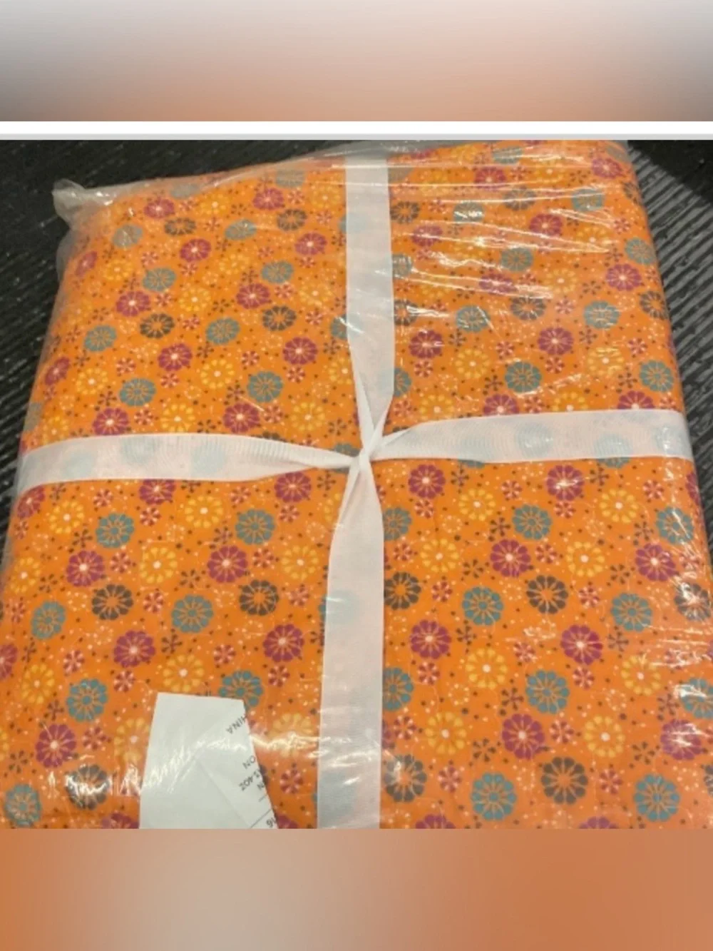 Colorful Boho Floral Throw Blanket 100% Cotton - TANGERINE